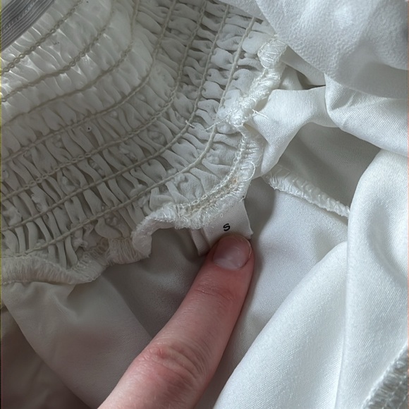 EXLURA Women‘s Tie Back Swiss Dot Square Neck Ruched Long Sleeve Ruffle Dress - Picture 7 of 11